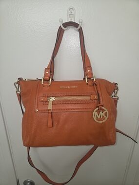 Michael Kors Orange Leather Purse with Gold Hardware